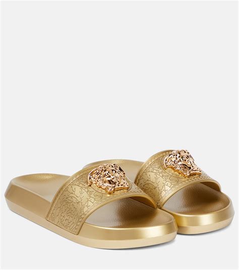 white versace slides fake|versace la medusa leather slides.